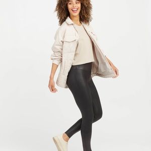 Spanx faux leather leggings black size s/p